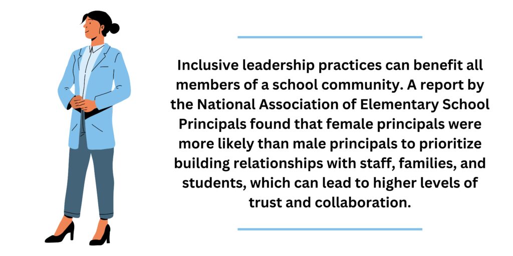 Inclusive leadership practices can benefit all members of a school community.
